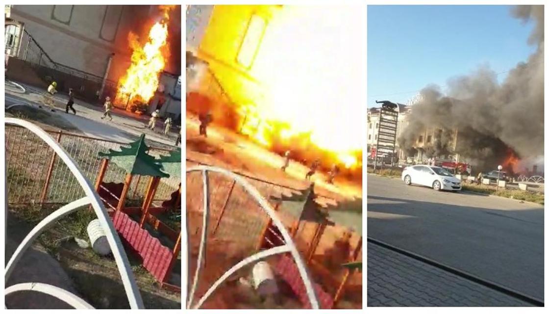 Момент взрыва возле гостиницы в Туркестане попал на видео Момент взрыва возле гостиницы в Туркестане попал на видео