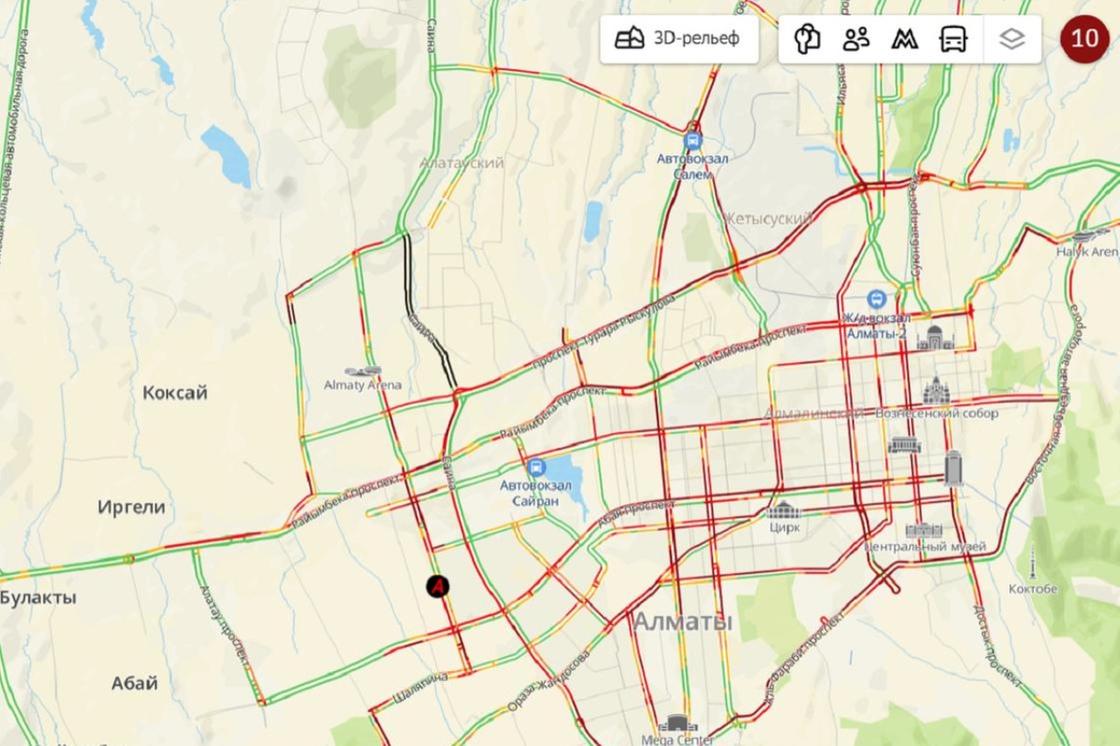 Алматыдағы көлік кептелісі