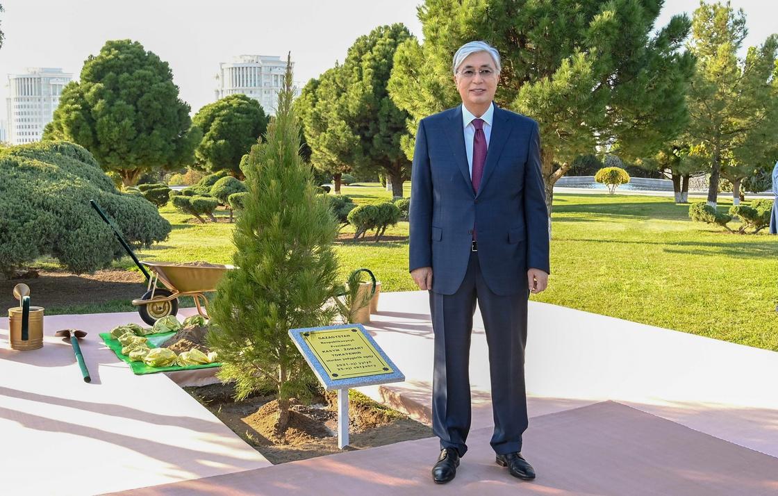 Токаев посадил дерево на аллее почетных гостей в Ашхабаде