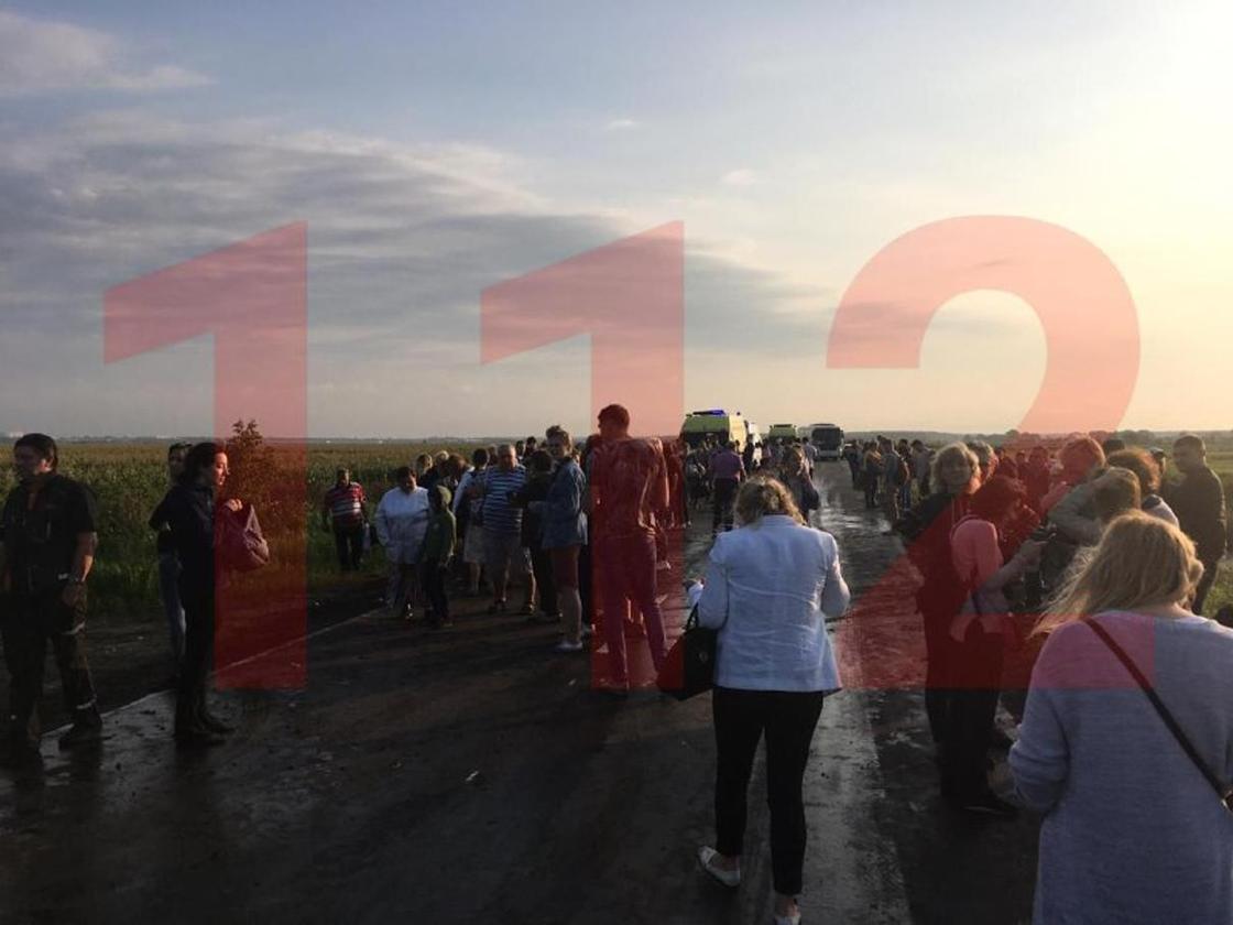 Пассажирский самолет совершил жесткую посадку в поле в Подмосковье (фото, видео)