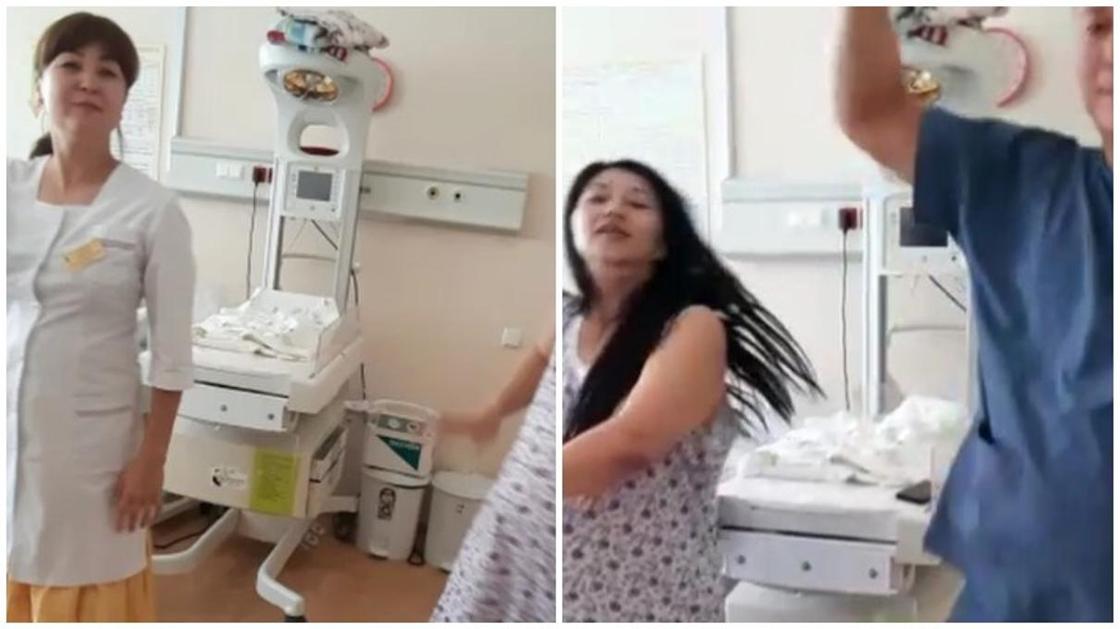Зажигательный танец роженицы, медсестры и врача в Шымкенте поразил соцсети