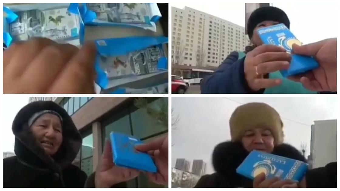 Молодой человек раздал пожилым женщинам шоколадки с 20 000 тенге в обертке
