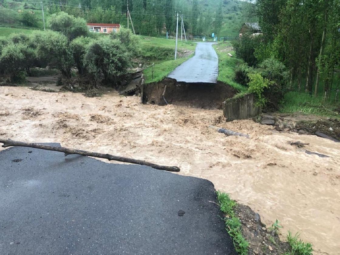 4 дома и 15 дворов затопило в Туркестанской области из-за сильных дождей