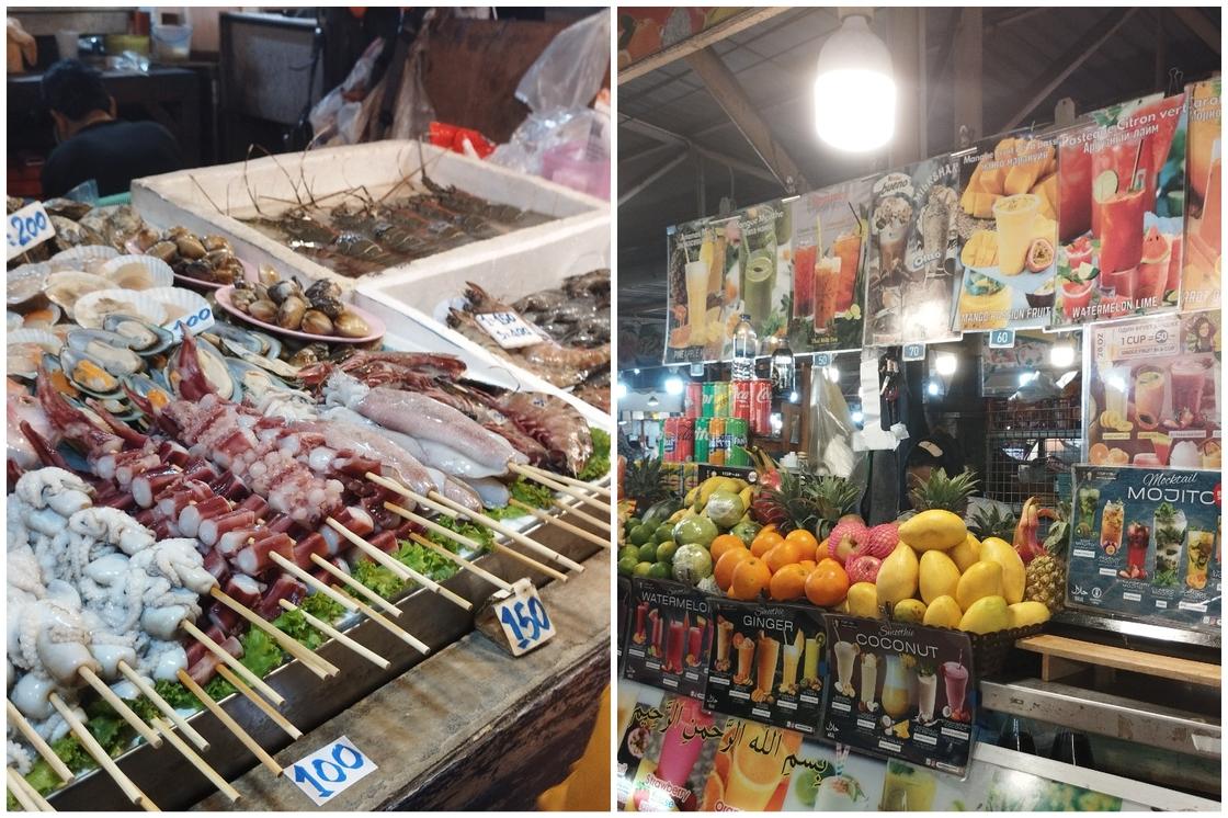 Морепродукты и фрукты в Таиланде