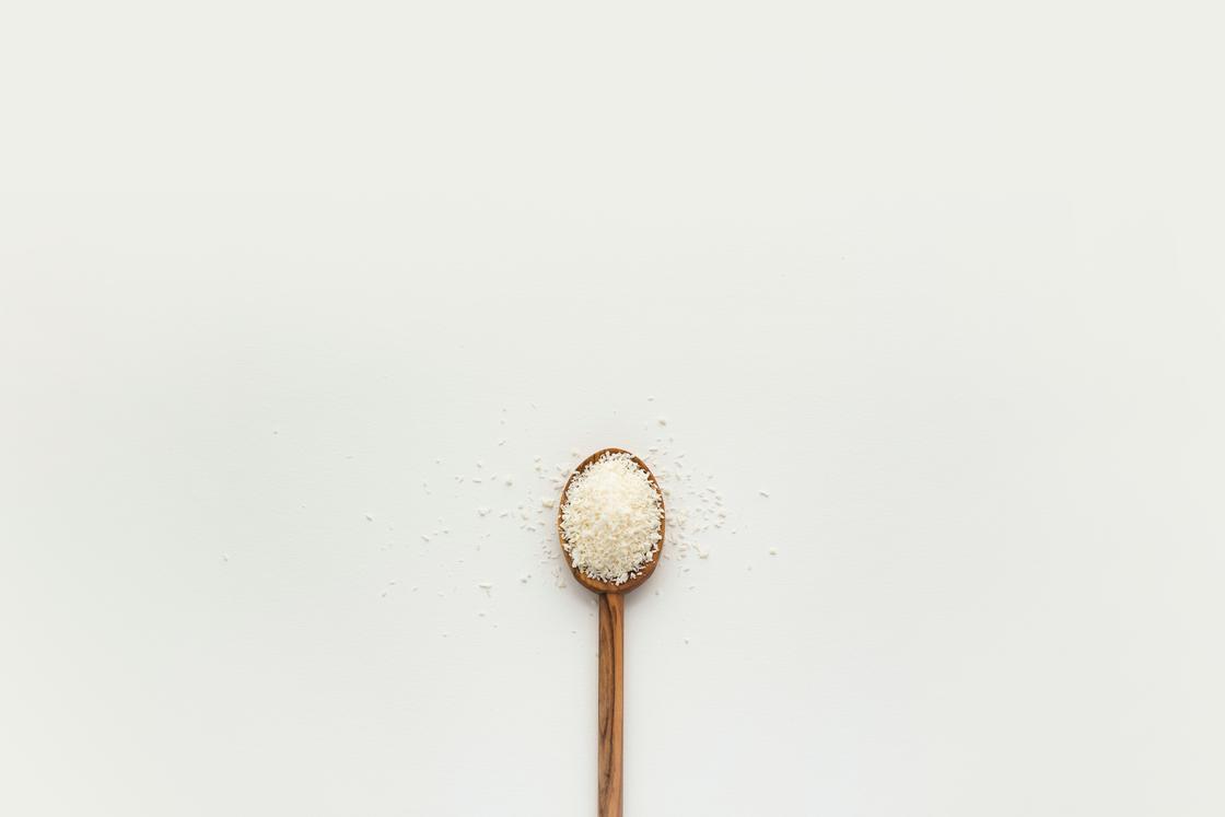 Salt in a wooden spoon