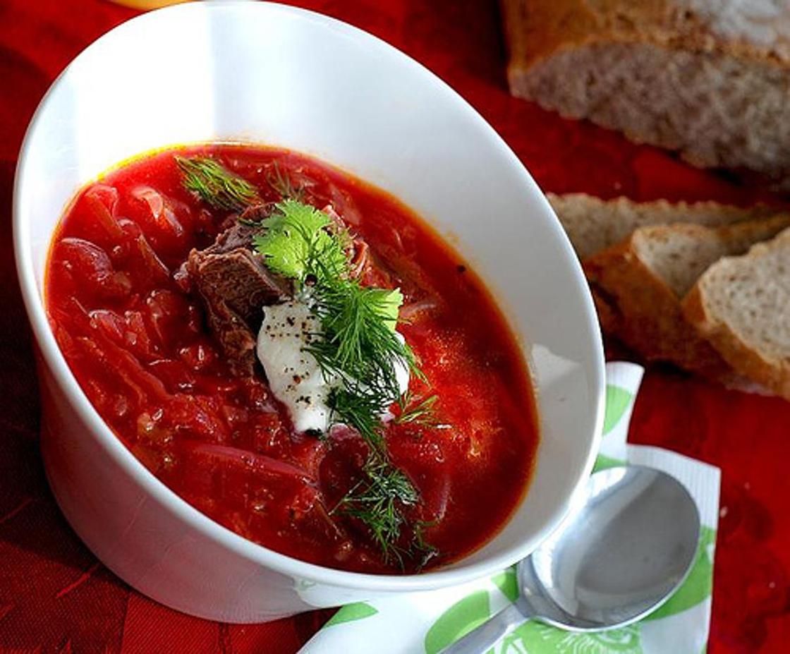 Вкусный борщ с фасолью - лучший рецепт Вкусный борщ с фасолью - лучший рецепт