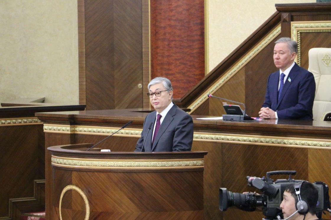 Выступление Касым-Жомарта Токаева на совместном заседании палат парламента