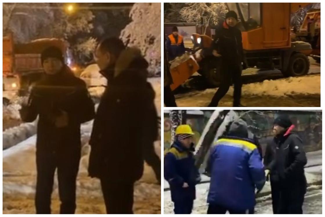 Снегопад в Алматы: Сагинтаев лично проверил уборку улиц