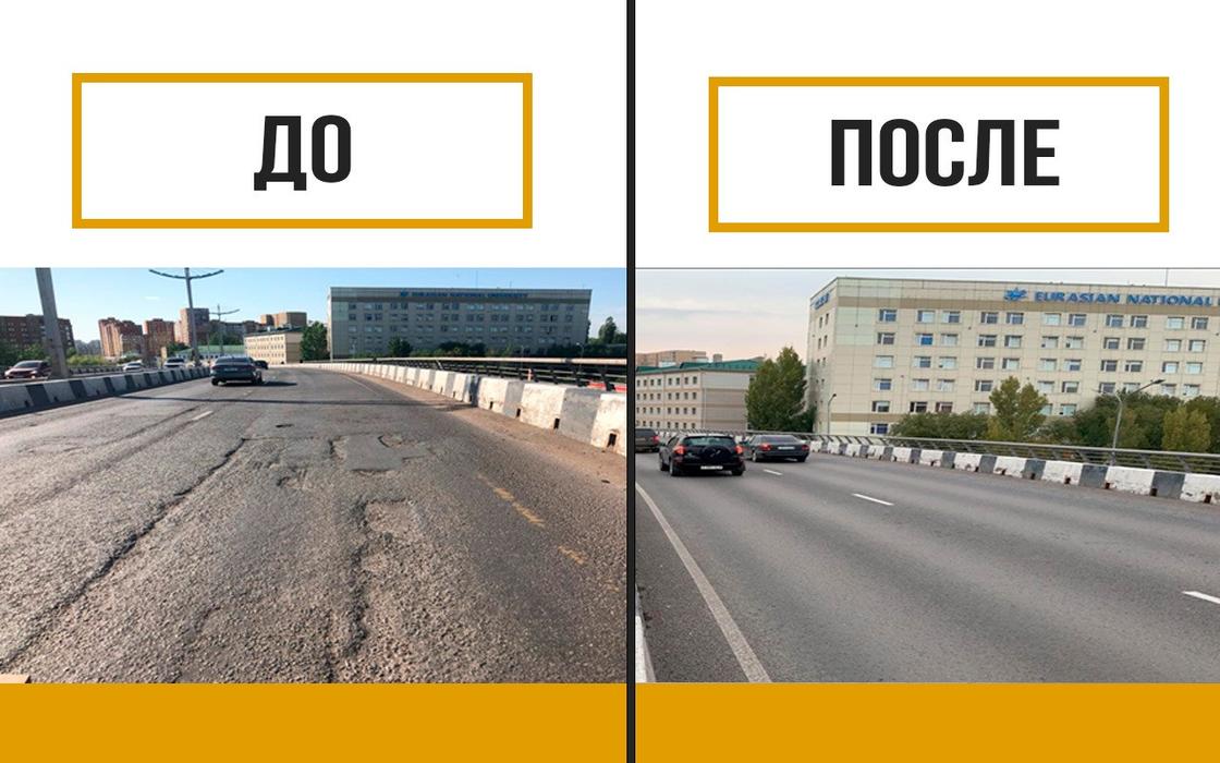 Дорога до и после ремонта