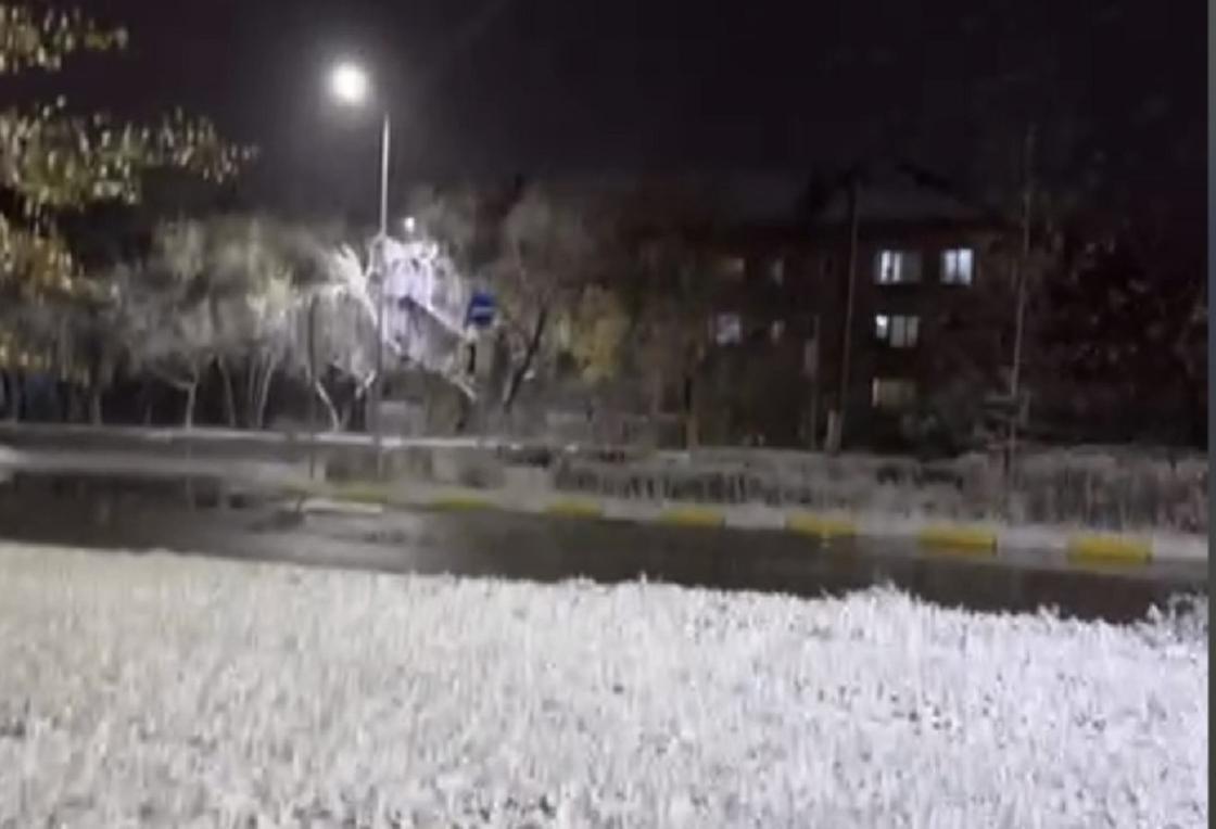 Первый снег в Петропавловске