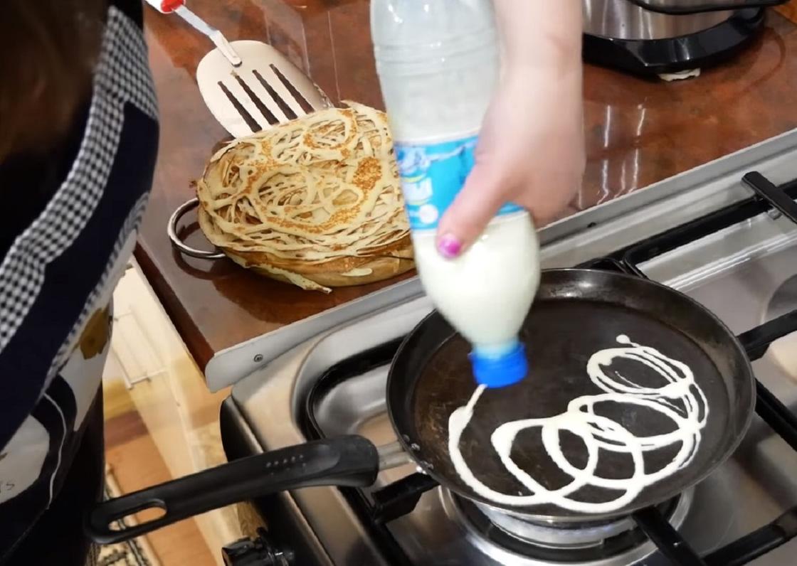 Кружевные блины из бутылки Кружевные блины из бутылки