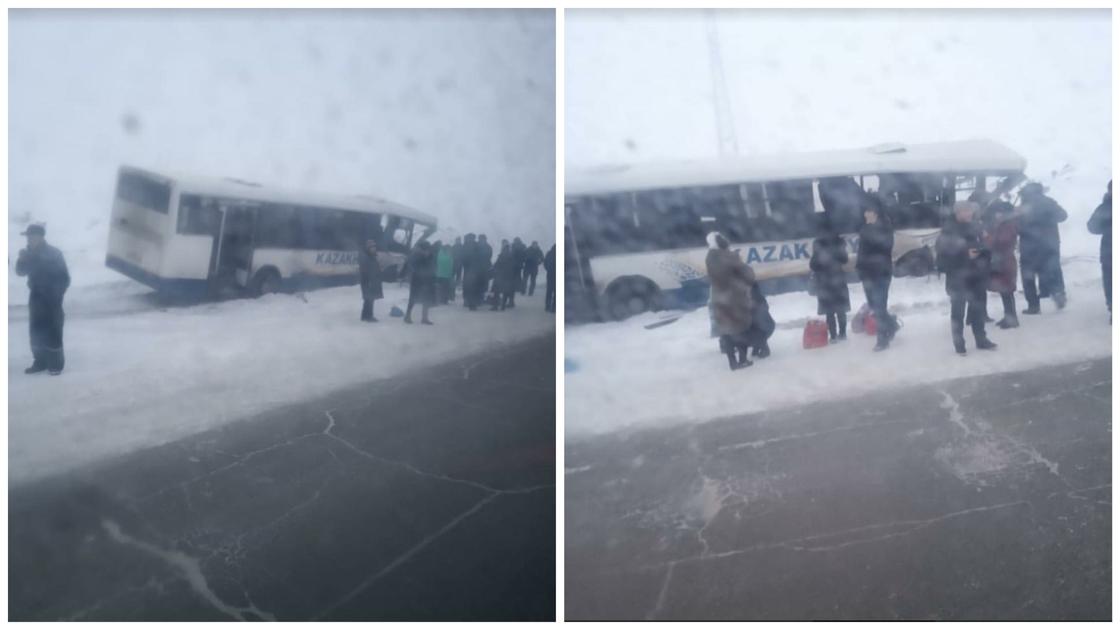 Land Cruiser врезался в автобус: в больницу поступили девять человек в Карагандинской области