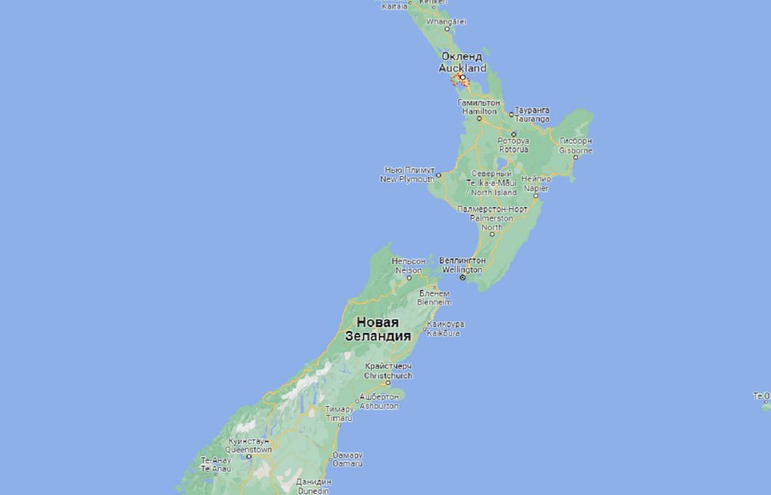 Окленд на карте Новой Зеландии