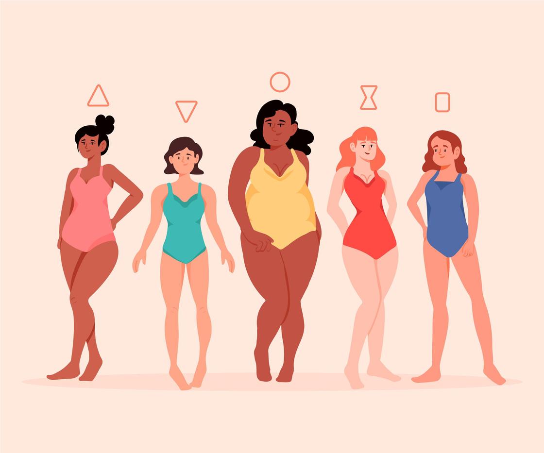 Очертания 5 разных типов фигур у женщин