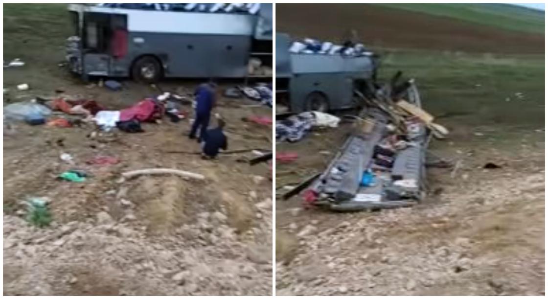 Оторвана крыша: видео с места автокатастрофы под Кордаем появилось в Сети Оторвана крыша: видео с места автокатастрофы под Кордаем появилось в Сети