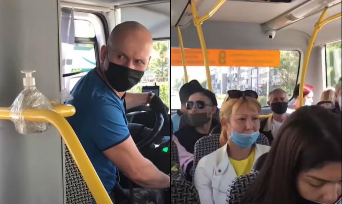 "Маска есть?": ответственного водителя автобуса сняли на видео в Петропавловске