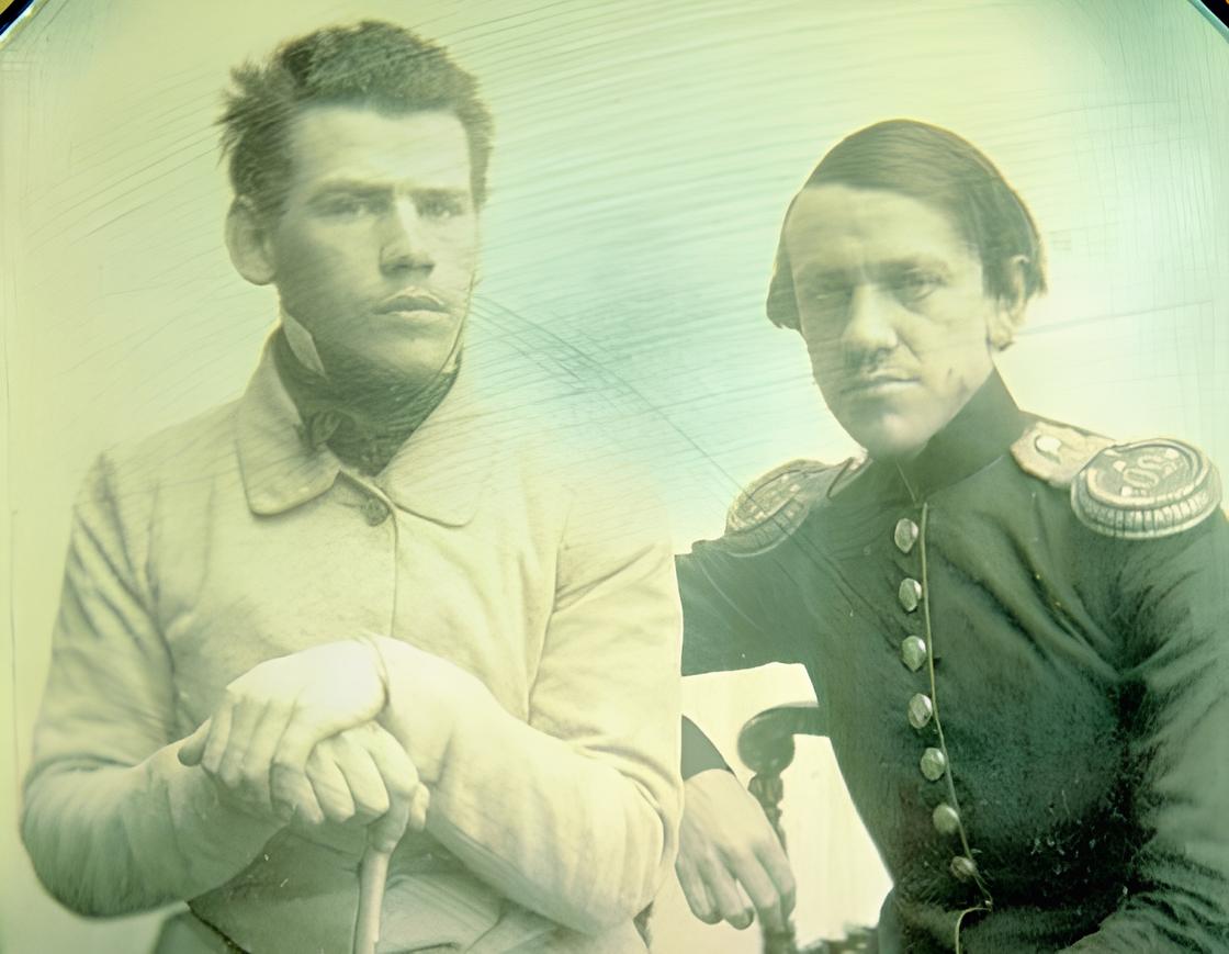 Лев Толстой с братом