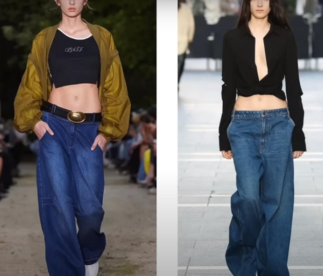 Модели демонстрируют джинсы с низкой посадкой