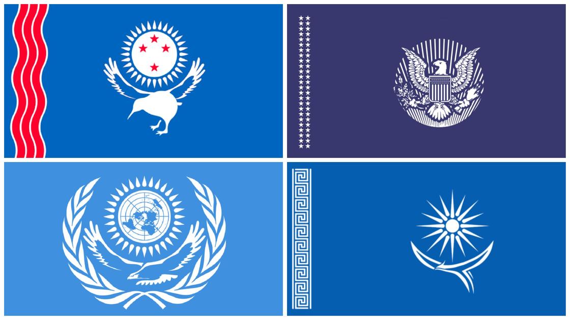 Разные флаги в стиле казахстанского появились в Сети