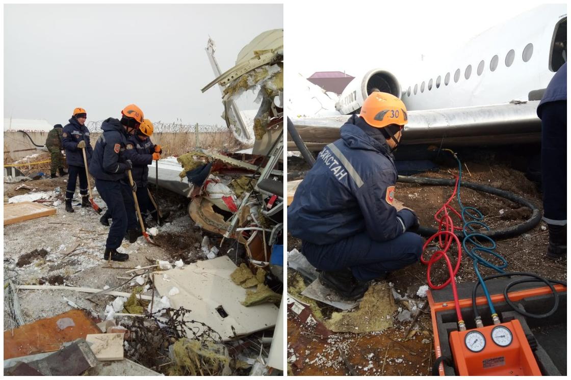 350 человек продолжают работы на месте авиакрушения в Алматы