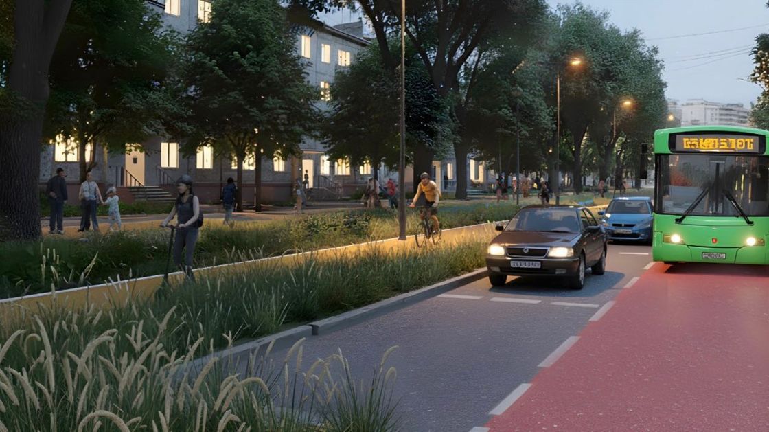 Эскиз благоустройства улицы Сатпаева