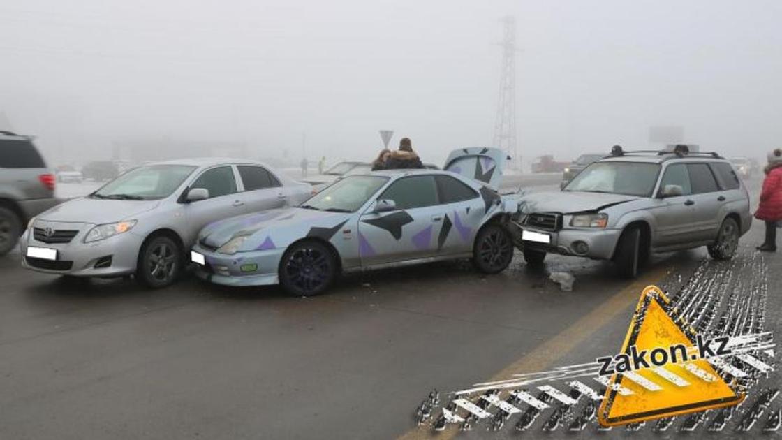 Массовая авария на Капчагайской трасса: количество автомобилей превысило 30 (фото)