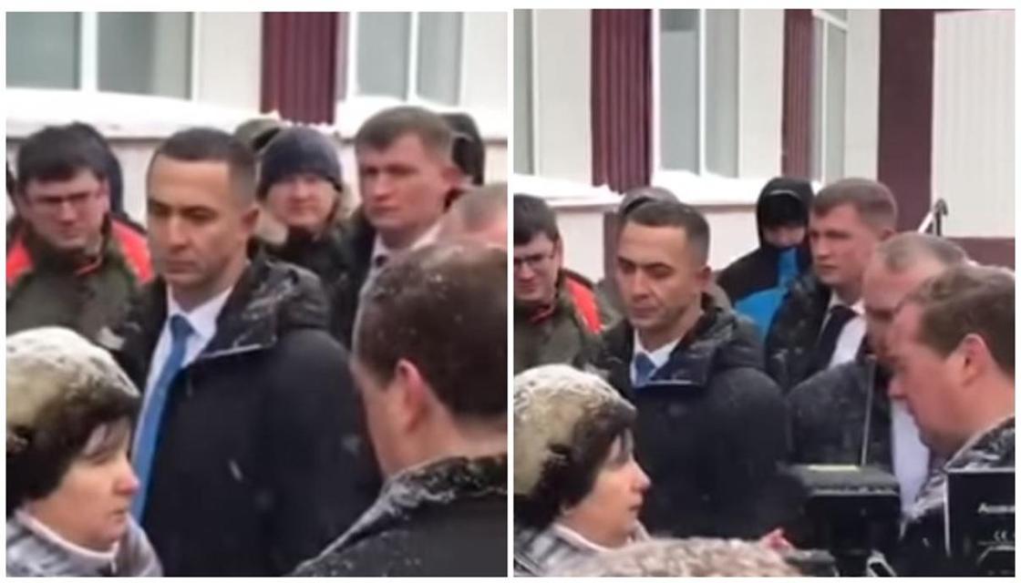 Пенсионерка встала на колени перед Медведевым из-за проблем с водой (видео)