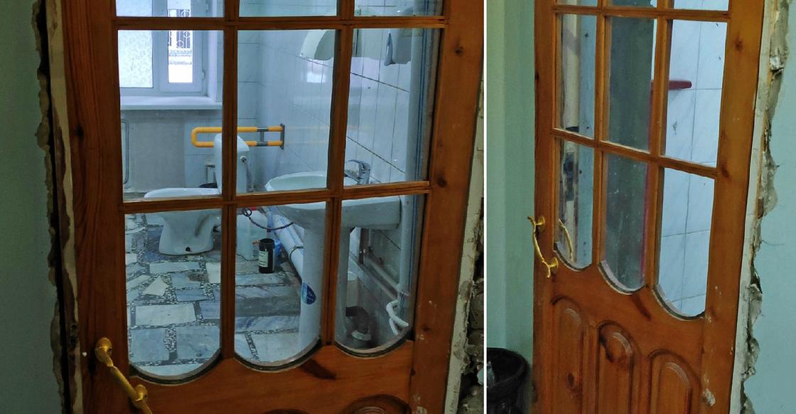 Пациенты пожаловались на двери с прозрачными стеклами в больнице ВКО (фото)