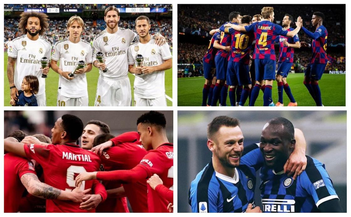 Фото: Instagram/"Реал", "Барселона", "Мначестер Юнайтед", "Интер" клубтарының ресми парақшасы