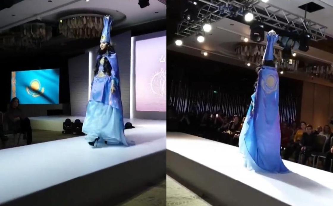 Казахстанка с "Байтереком" на голове стала лучшей моделью на конкурсе моды в Баку