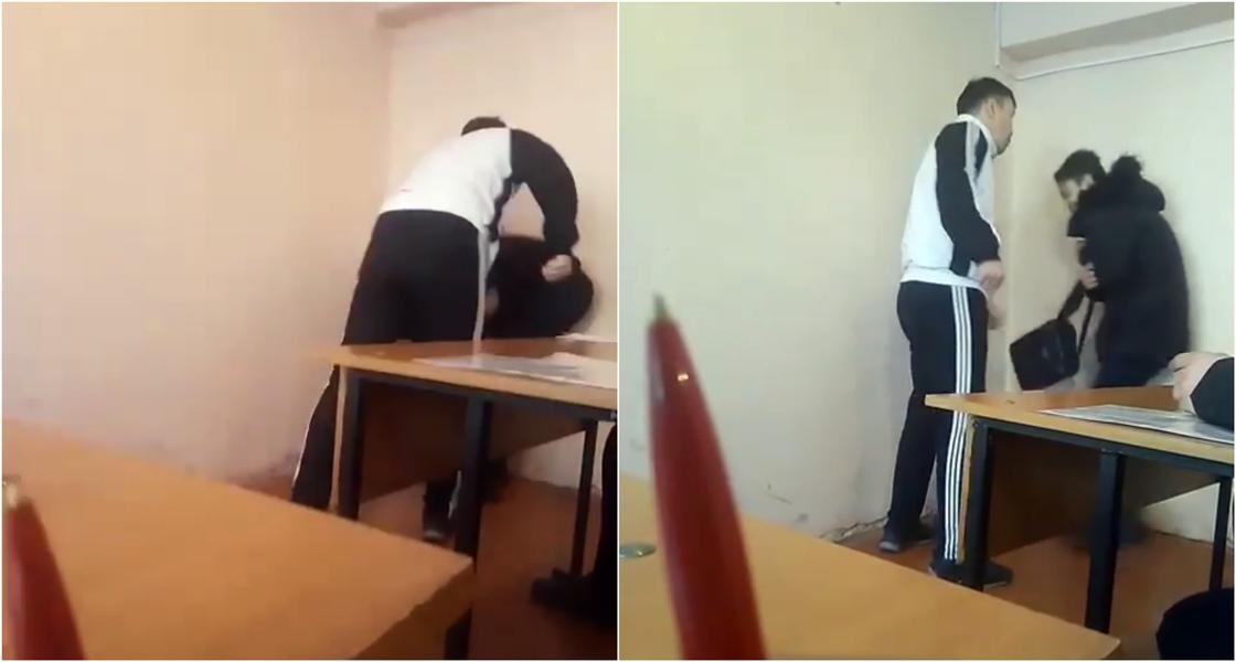 Преподаватель жестоко избил студентов колледжа в Алматинской области (видео)