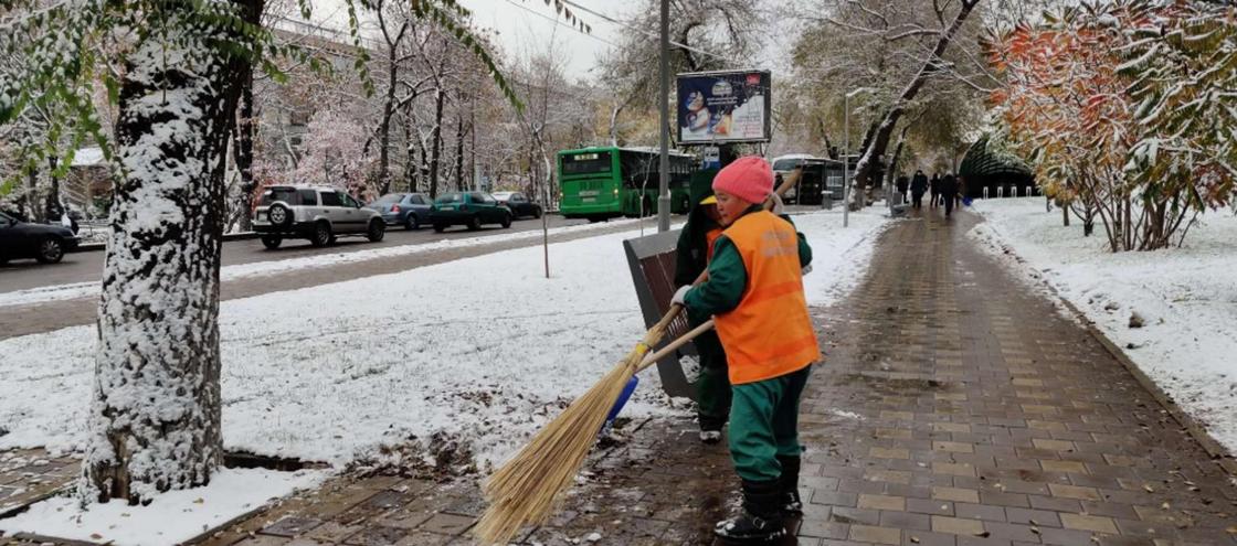 Первый снег выпал в Алматы (фото, видео)