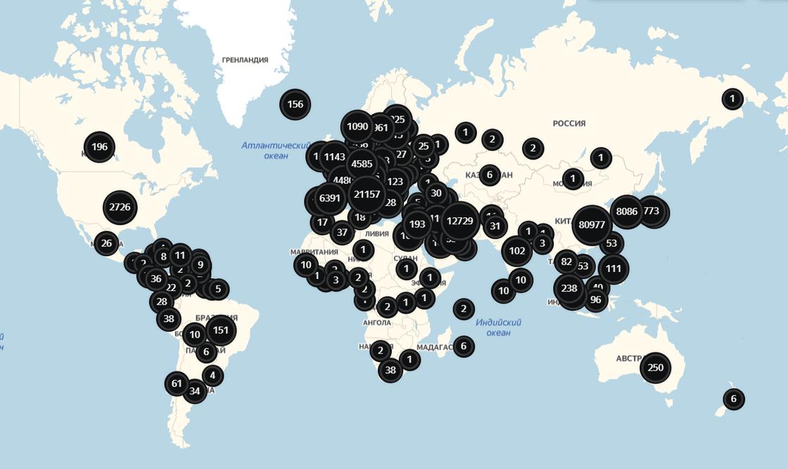 Яндекс запустил карту распространения коронавируса
