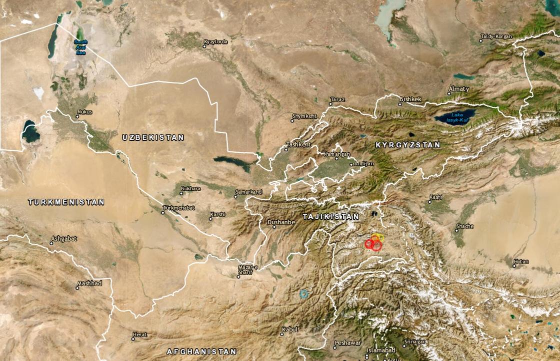 Интерактивная карта землетрясений