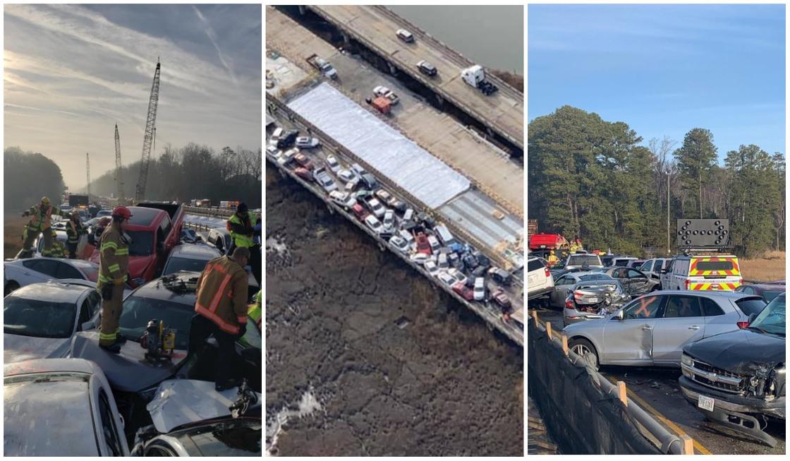 Около 70 машин попали в аварию на мосту в США (фото)