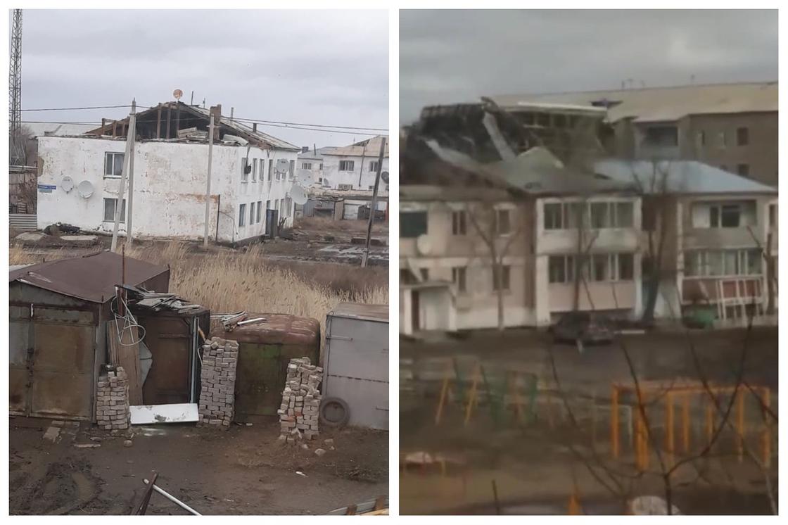 Город, как после бомбежки: последствия мощного урагана показали жители Акмолинской области