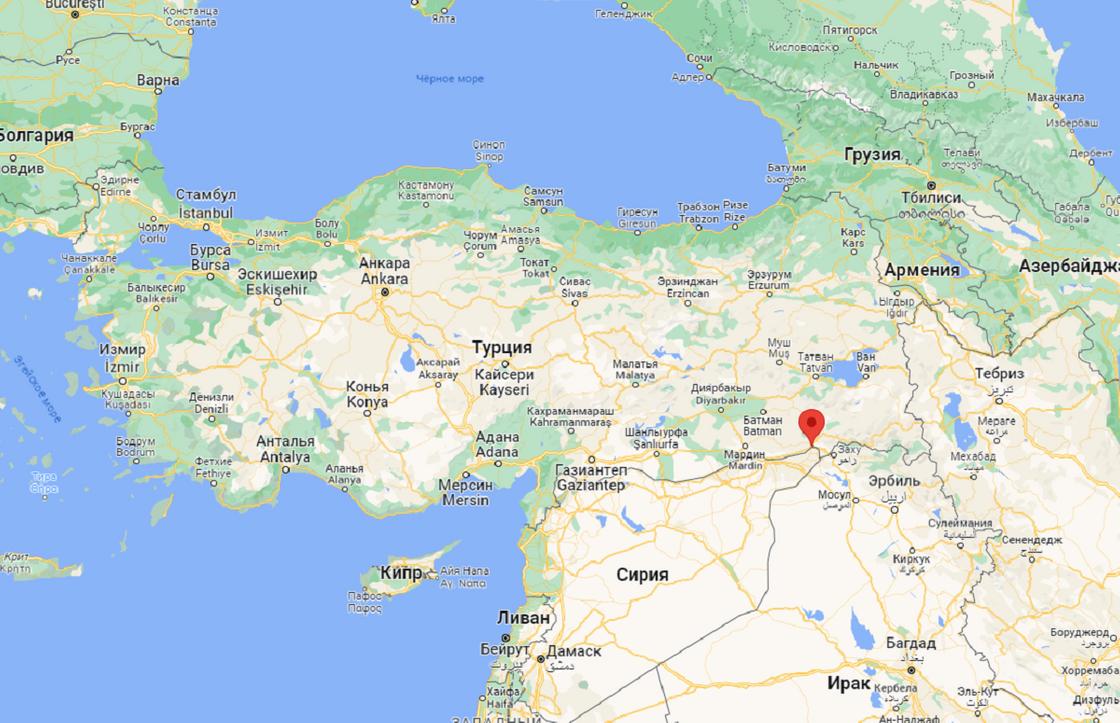 Город Джизре на карте Турции