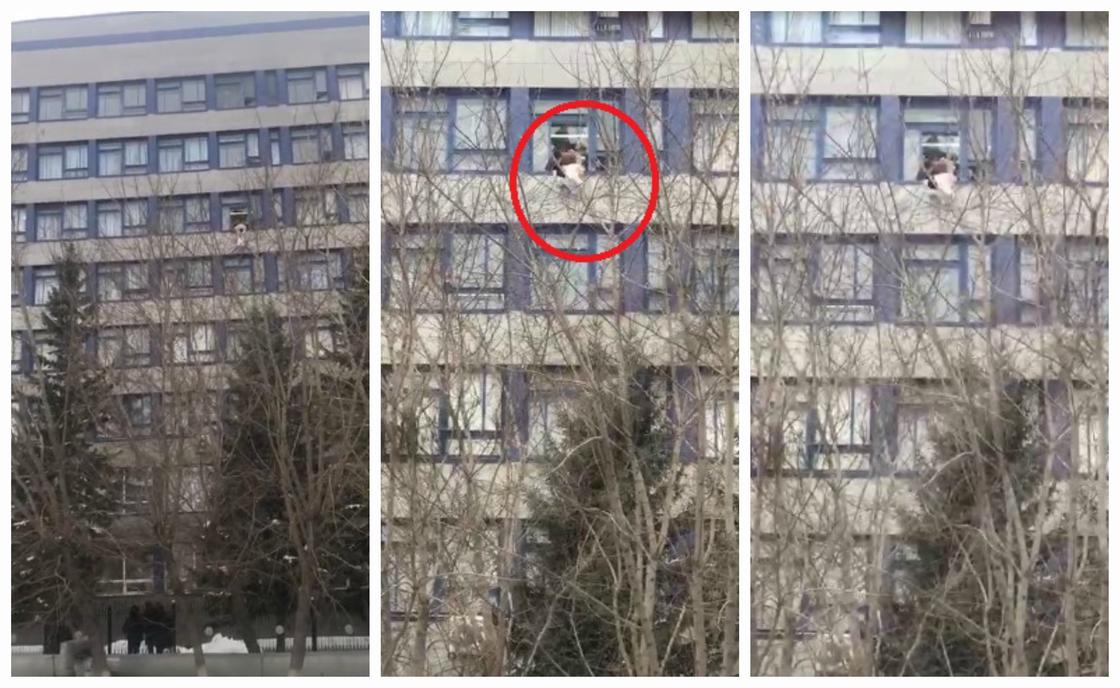 Студент выпал из окна 6 этажа университета в Кокшетау (видео)