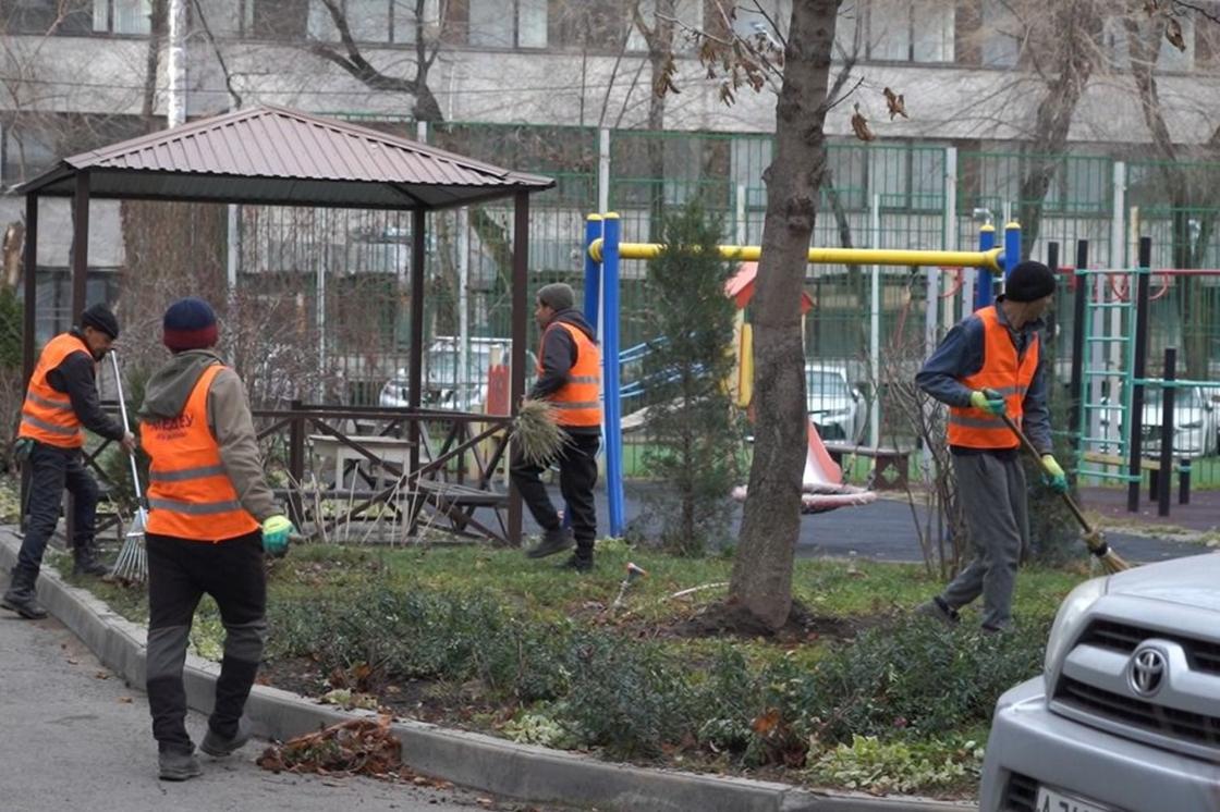 Уборка дворов в городе Алматы