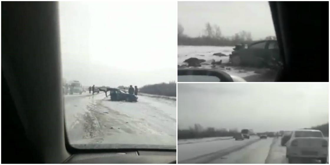 Авто разорвало на части: в страшном ДТП под Павлодаром погибли 2 человека (видео)