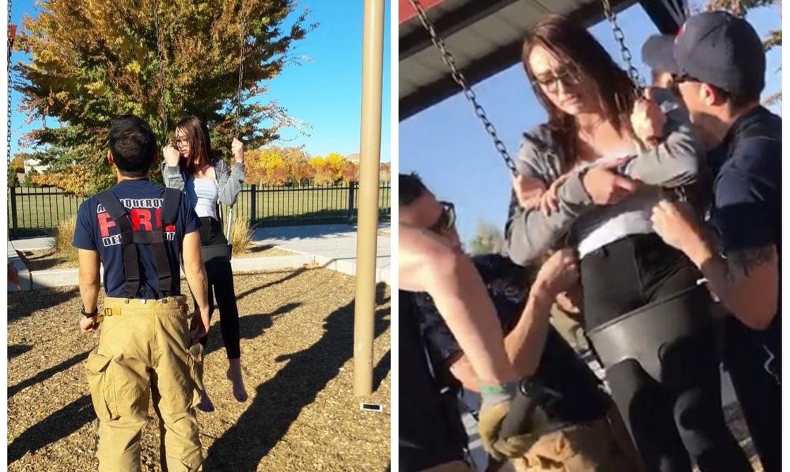 10 фото взрослых, которые решили поиграть на детской площадке и потерпели фиаско