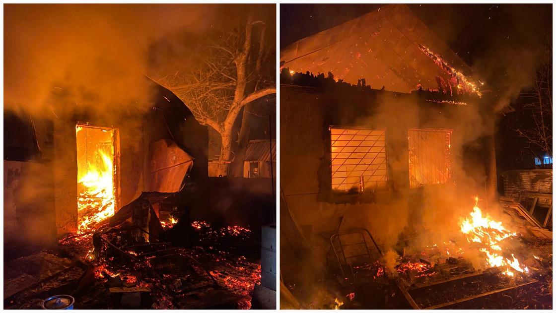 Пожар в доме в Талгаре Пожар в доме в Талгаре