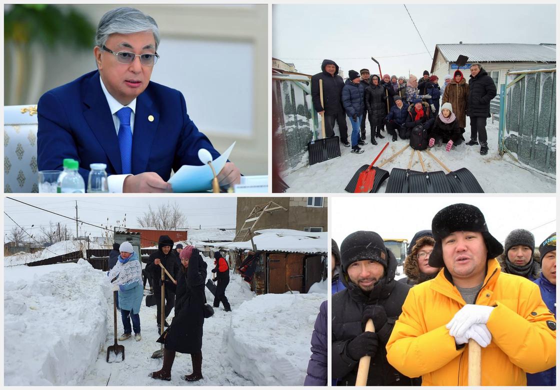 Токаев поддержал челлендж по уборке снега в Нур-Султане