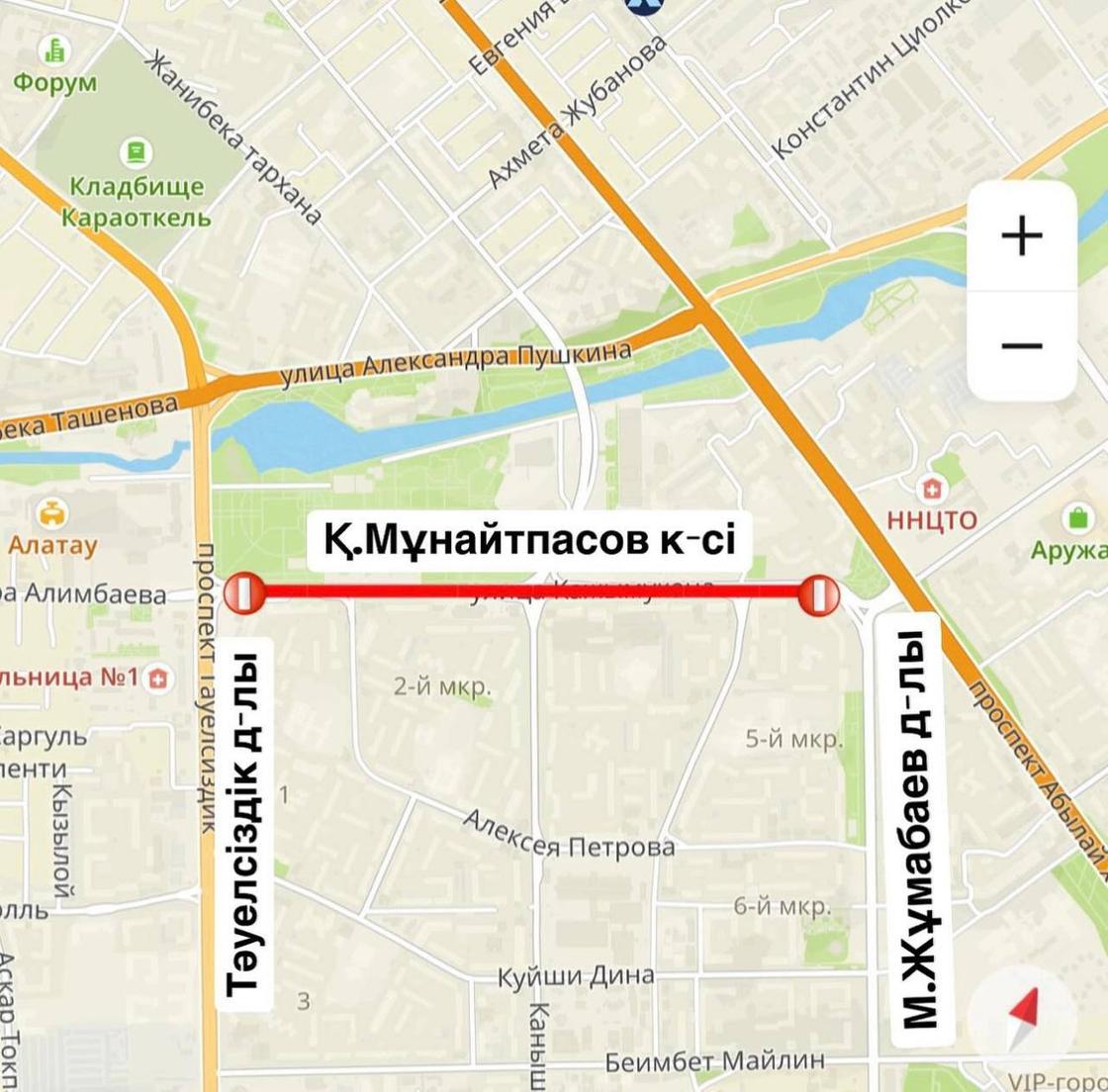 Дорожные работы в Астане