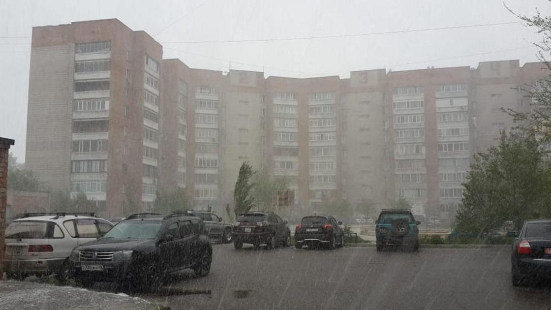 Снег выпал в Усть-Каменогорске (фото, видео)