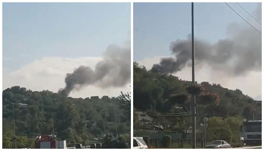 Пожар близ ВОАД в Алматы сняли на видео Пожар близ ВОАД в Алматы сняли на видео