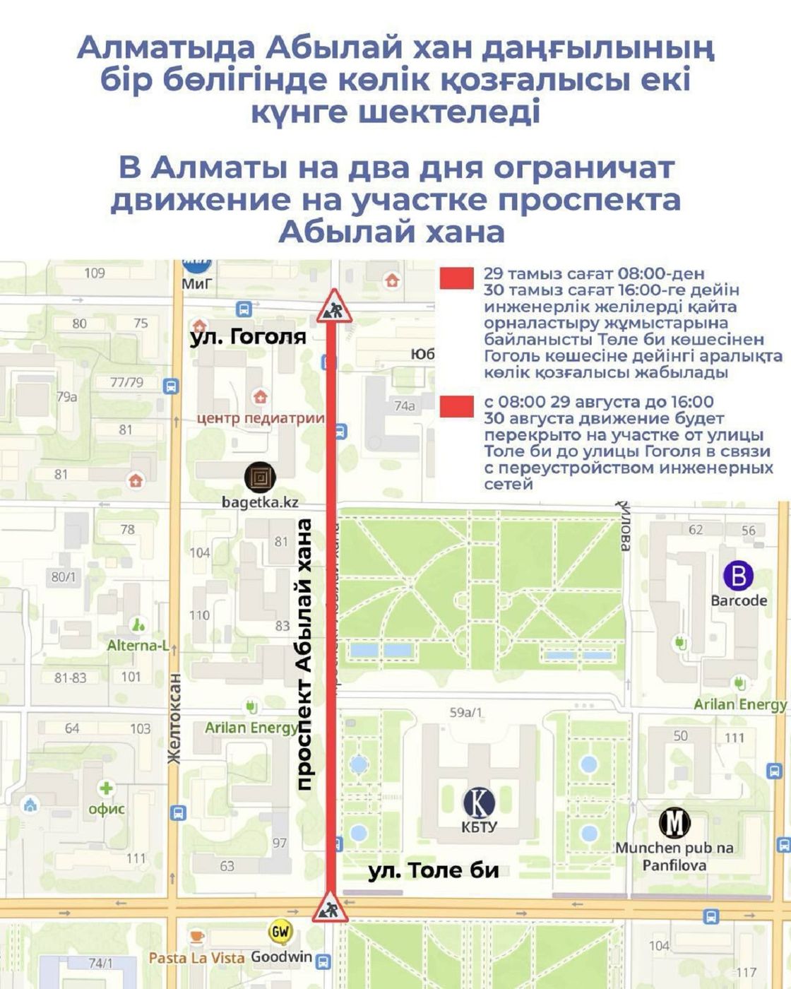 Схема ограничения движения