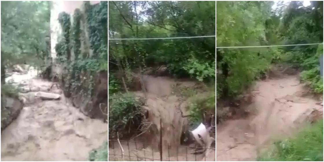 Дом может обрушиться из-за грязевого потока в Алматы (видео) Дом может обрушиться из-за грязевого потока в Алматы (видео)