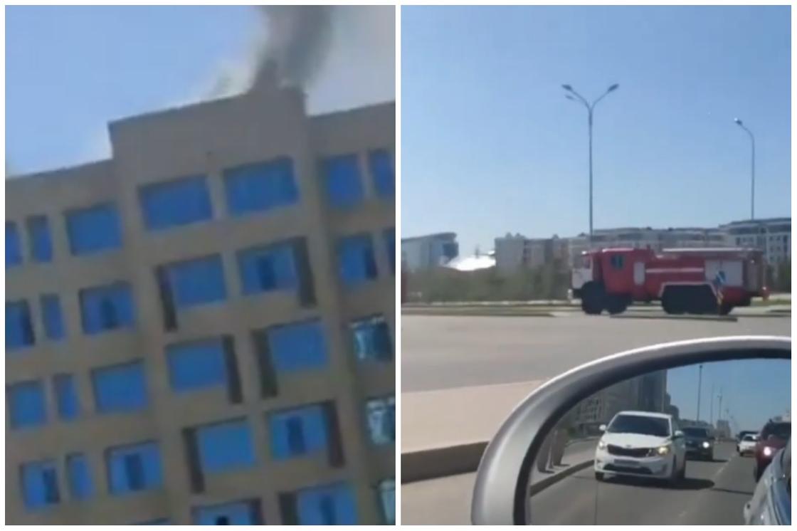 Пожар случился на крыше жилого дома в Нур-Султане (видео)