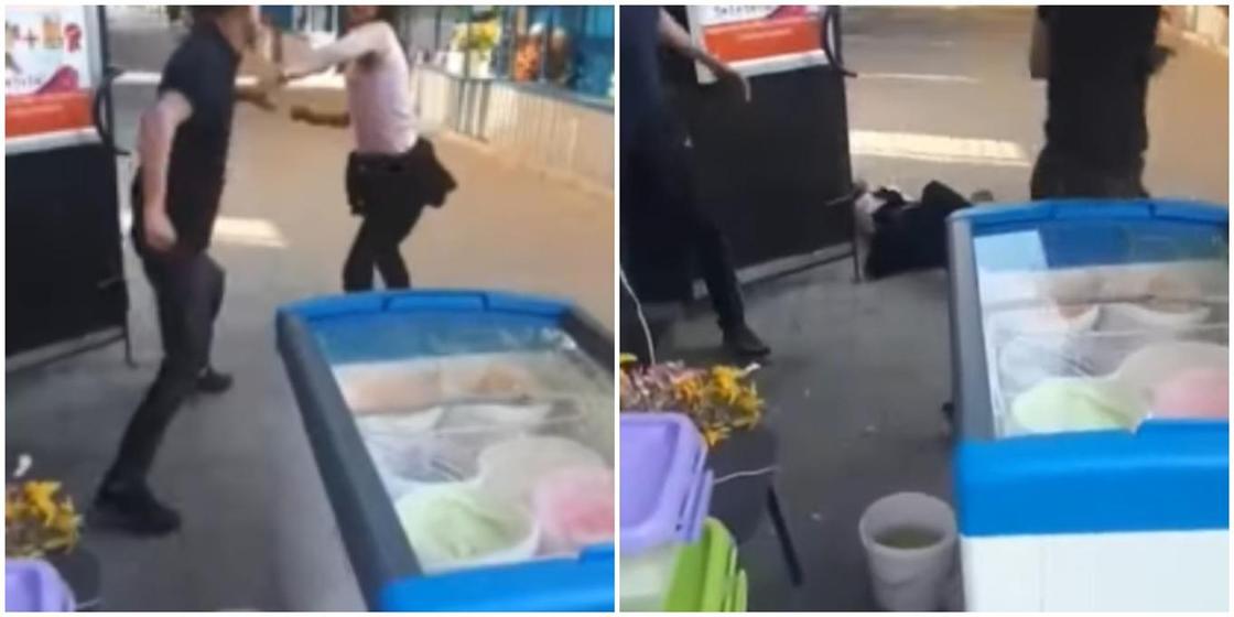 Парень нокаутировал девушку во время ссоры на улице в Павлодаре (видео)